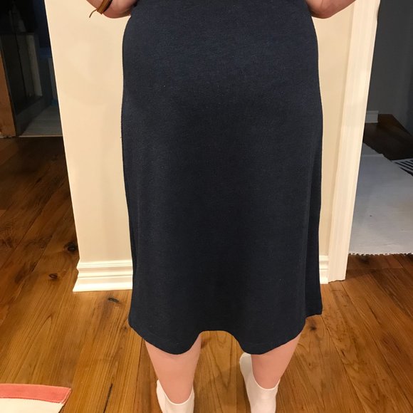 Casual A-Line Navy Long Skirt - Picture 3 of 3